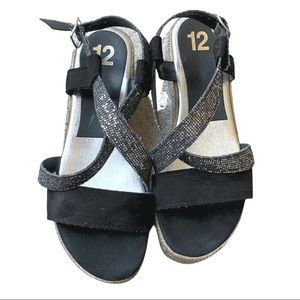 Silver sparkle sandals. Size 38 euro (fits like 7.5)